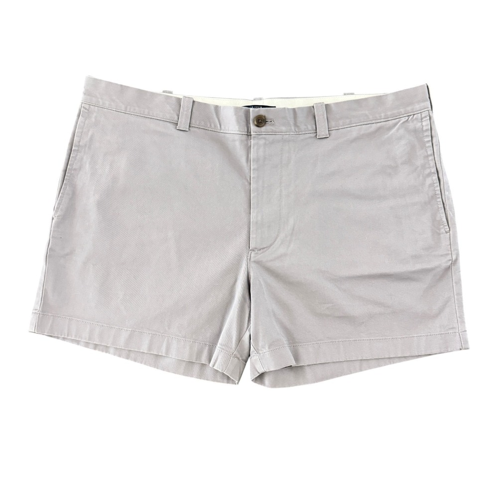 J.Crew Mercantile Mens Flex Varick 5" Chino Shorts 40 Gray Flat Front Preppy NWT